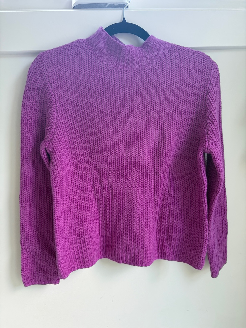 J. Crew Factory Bright Purple Mock Neck Knit Chunky Sweater - XS
